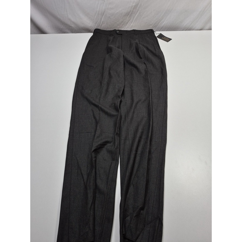 Palm Beach Dress Pants Mens 34x36 Brown Wool Cashmere Pleated Classic NWT